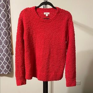 Vibrant Red Textured Sweater